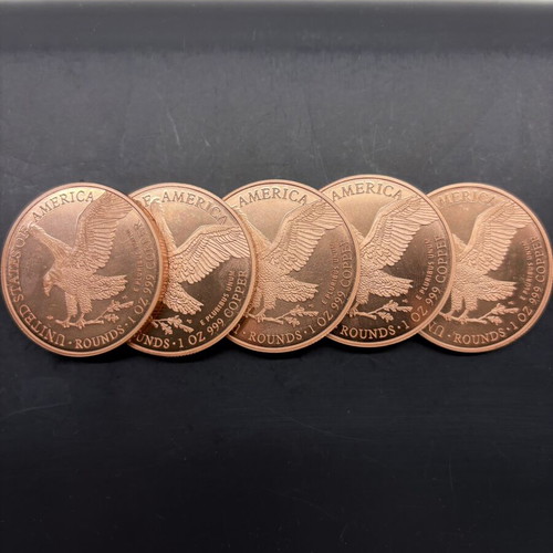 Σετ 5 νομίσματα Walking Liberty USA 999 καθαρός χαλκός σαν καινούργιο
