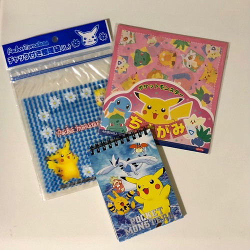 Pokémon stationery new with Pikachu, unused, Japanese