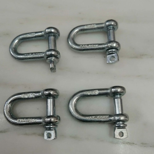 Galvanized nautical D-type shackles set of 4, new