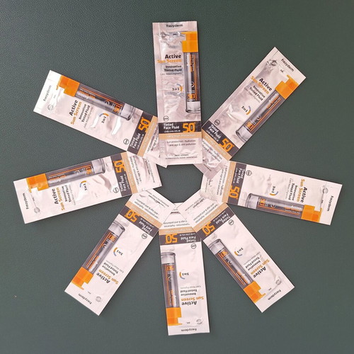 Frezyderm Active Sun Screen Face SPF 50 Tinted liquid sunscreen samples 8x2ml new
