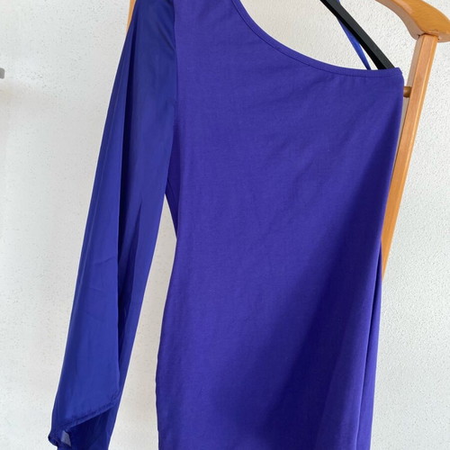 Evening dress with one shoulder like new, size M, blue and purple