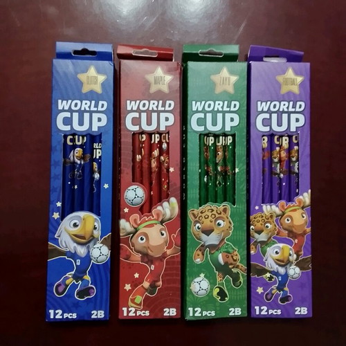 Pencils new, pack of 4 with 12 pieces, World Cup 2026 mascots