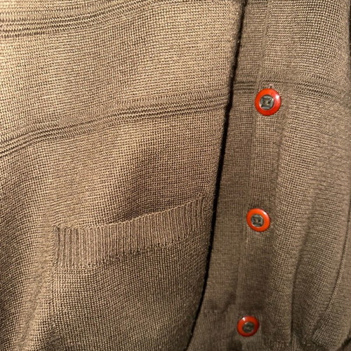 Vintage Men's V-Neck Knitted Vest Brown XXL like new