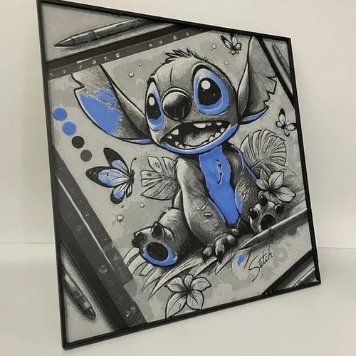 Stitch 3D printed frame new 20×20 cm with frame