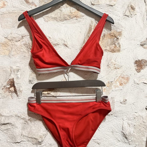 Brave Soul Red Bikini Set like new, size 8, white trim