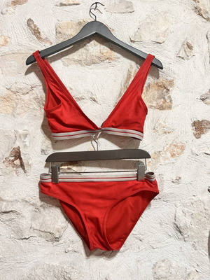 Brave Soul Red Bikini Set like new, size 8, white trim
