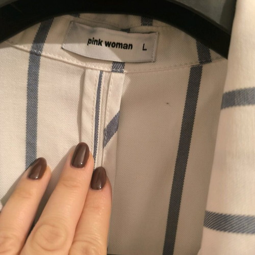 Pink Woman women's spring jacket like new, white striped