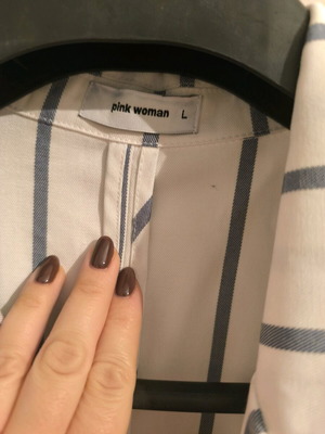Pink Woman women's spring jacket like new, white striped