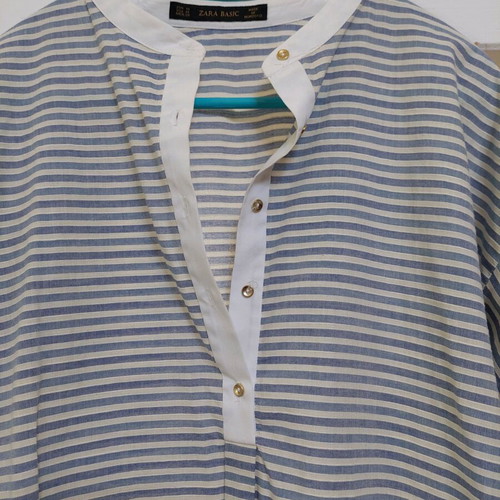 Zara shirt new, 100% cotton, white and blue