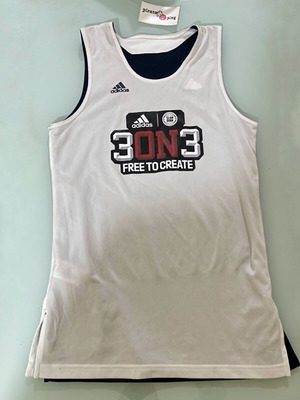 Adidas Slam Dunk αμάνικο μπλουζάκι Medium καινούργιο, διπλής όψεως, άσπρο και μπλε