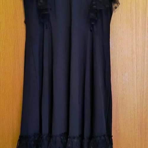 Maternity and nursing dress black like new with lace and ruffles