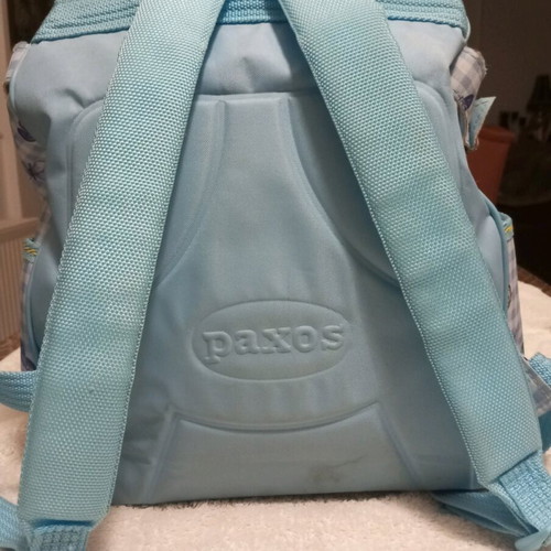 PAXOS backpack like new, large, sky blue with embroidery