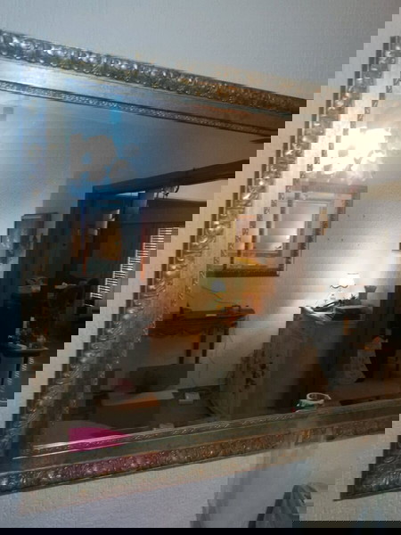 καθρέφτης 90x120 με ξύλινη κορνίζα μπιζουτε