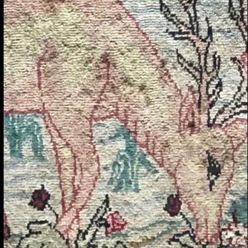 Persian All-Silk Wall Carpet Ghom like new, handmade art piece