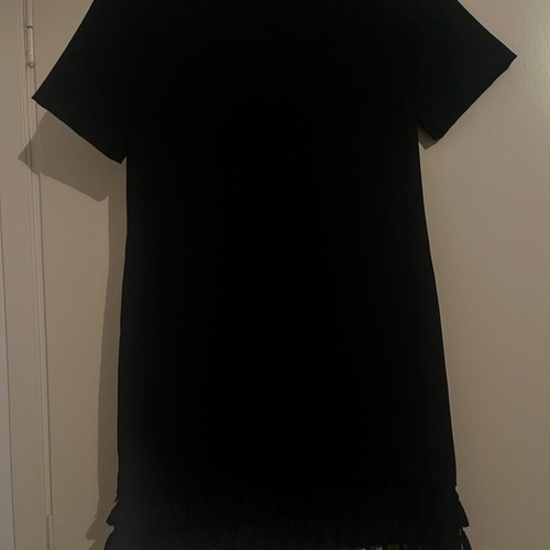 Zara dress with fringes at hem like new, black XS