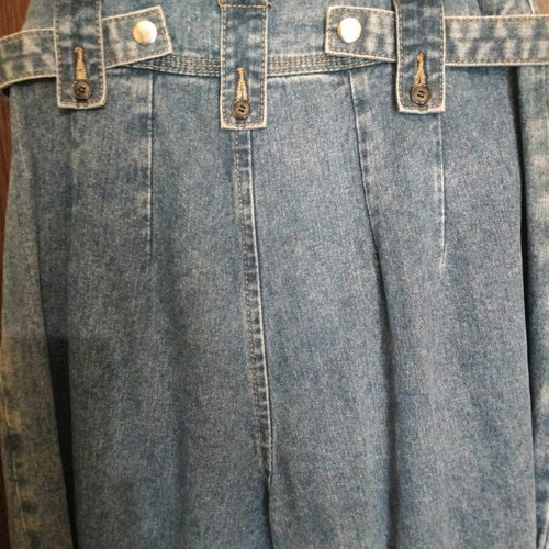 Jean pantskirt with pleats, adjustable waist, like new
