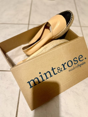 Espadrilles leather size 39.5-40 new, beige