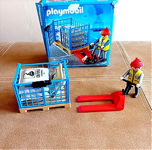 Playmobil μεταφορέας με παλέτα και σακια