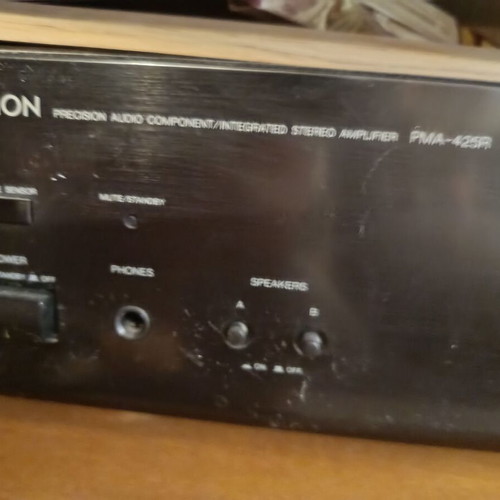 Hi Fi sound system with Technics multi CD player, Sony pick up, Denon amplifier, tuner, equalizer, and Sansui deck used