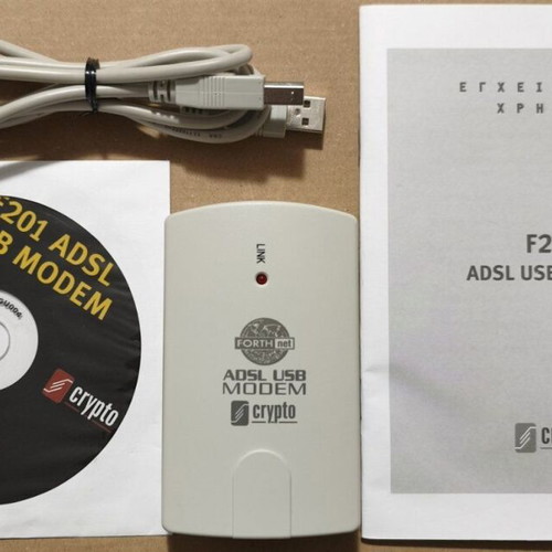 Crypto v.92 Access 56k dial-up modem and Crypto F201 ADSL USB modem used