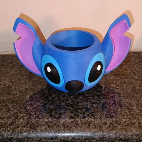 Small plant pot and pen holder Stitch like new, 3D printed and hand painted