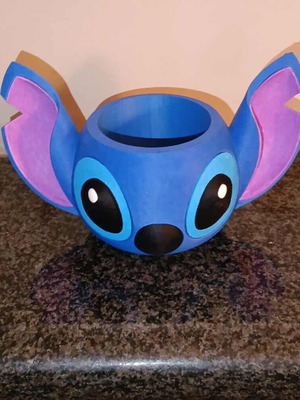 Small plant pot and pen holder Stitch like new, 3D printed and hand painted