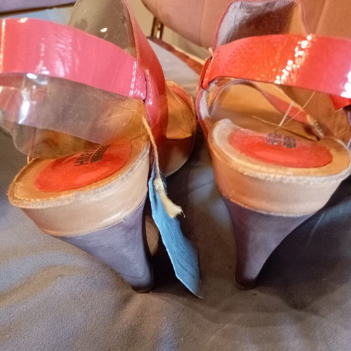 Hilfiger Denim Red Wedge Sandals Size 39 Like New