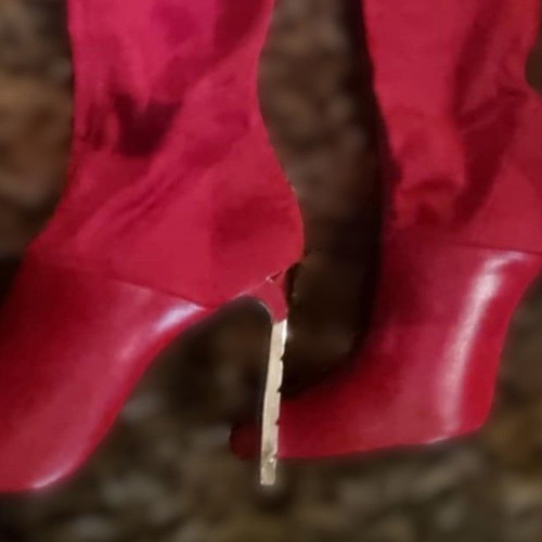 R.Polański red suede over-the-knee boots like new, size 40