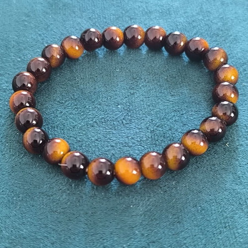 Red Tiger Eye Bracelet 8mm on Elastic Cord New