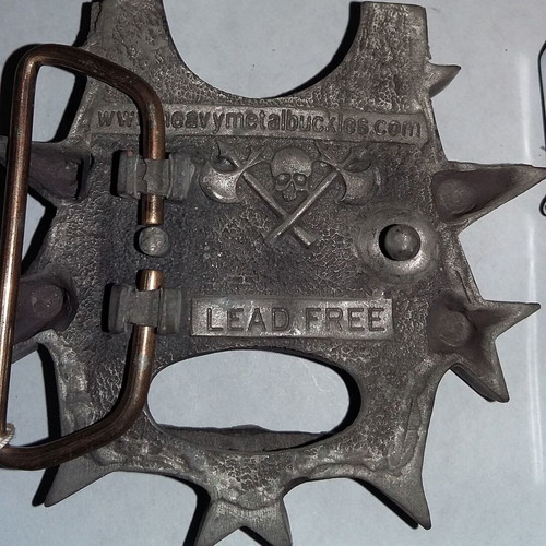Belt buckle with lighter new, gray silver