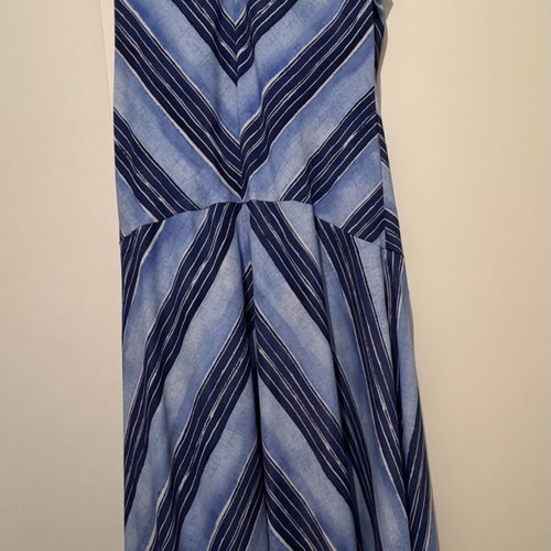 Mango sleeveless midi dress like new, light blue and navy, size M