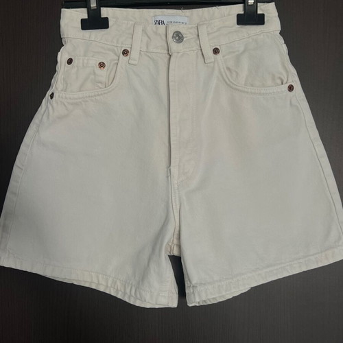 Zara high-waist shorts, beige
