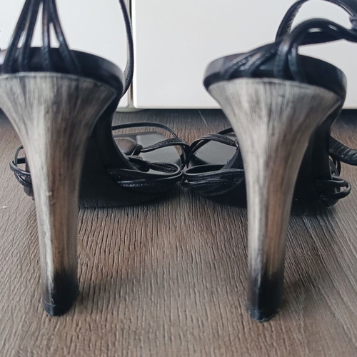 Gianna Meliani Black Leather Sandals Vero Cuoio size 37 like new