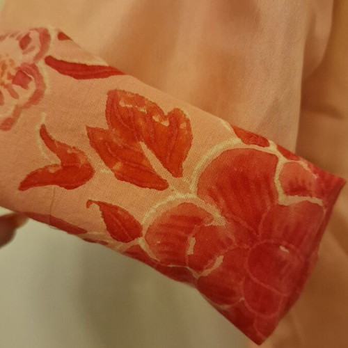 Silk blouse Chinese style medium, like new, peach color
