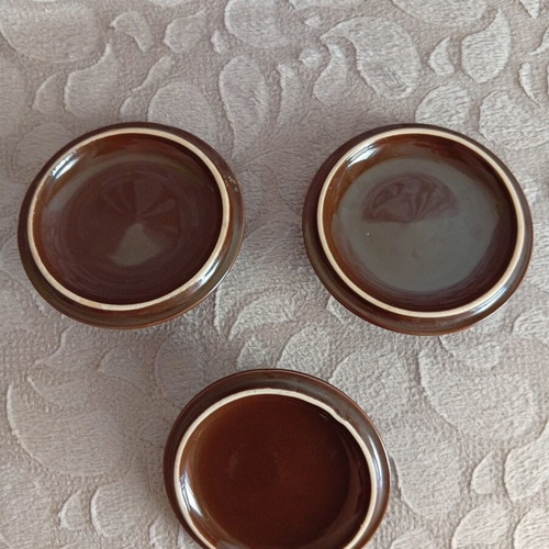 Set of 3 heavy ceramic lids, 12 cm diameter