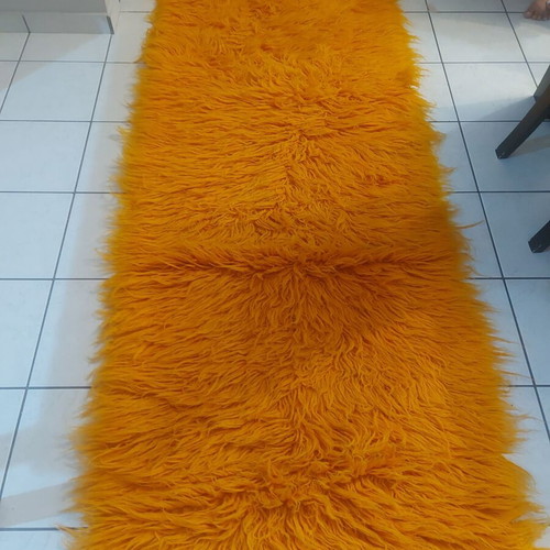 Flokati runner new, orange 0.9x3.0 m, set of 3