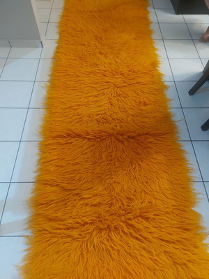 Flokati runner new, orange 0.9x3.0 m, set of 3