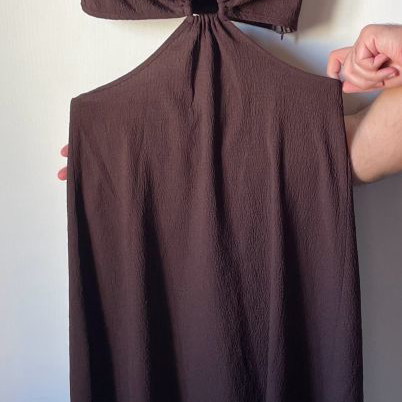 Shein brown cut out dress with ring detail