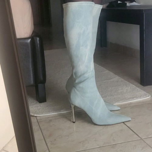 H&M denim boots new, knee-high, size 40