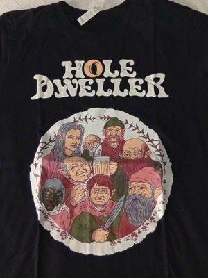 Hole Dweller T-shirt, large size, black