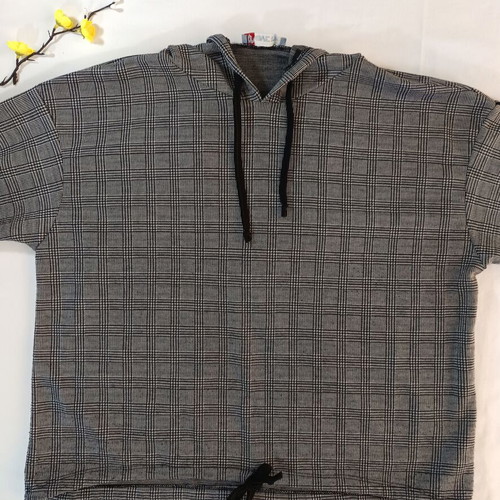 Love Me Checkered Hoodie Top Like New