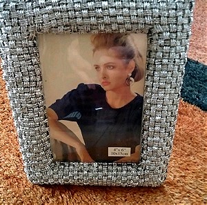 ασημένια κορνίζα με πλέξιμο (Νο 2) για φωτογραφίες 10×15 και 12×17