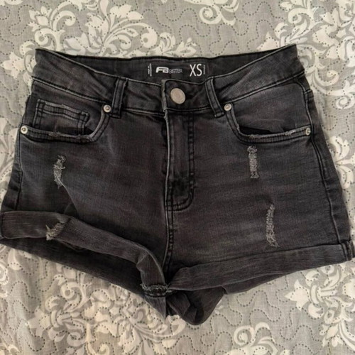 FB Sister black denim shorts XS, like new, high waist