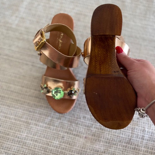 Blubyblos platform sandals new with buckle brown