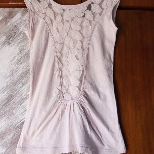 Admiral sleeveless vintage top with lace back, like new, pink