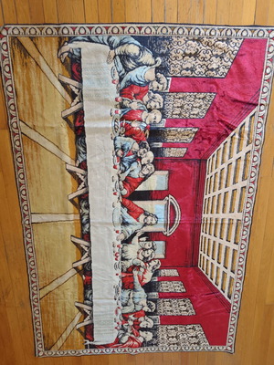 Vintage velvet wall tapestry used, 165 x 125 cm