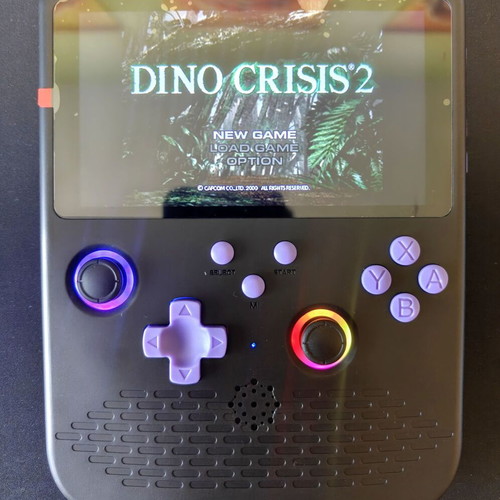 H5 Titan Console 5-inch screen, 22000 games, 34 emulators, black with purple buttons