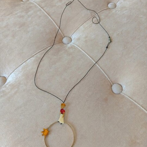 Little Prince jewelry set with vintage leather bracelet and pendant