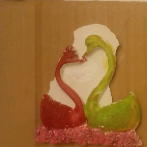 Handmade plaster magnets hand-painted, set of 4 pieces
