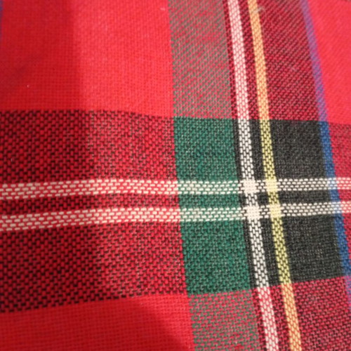 Vintage large suitcase like new, red plaid with black